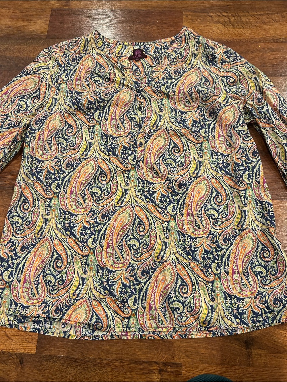 Liberty of London Art Fabrics Tunic Top Paisley Womens Size Large 100% Cotton